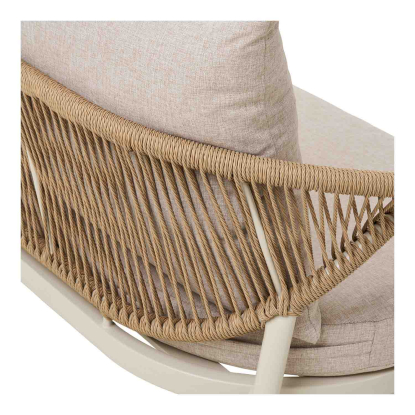 Abela loungesæt med hynder, aluminium/nonwood, sand/natur