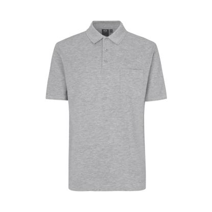 ID 0520 poloshirt, klassisk, grå melange