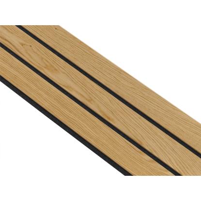 I-Wood Medio+ 3-lamel akustikpanel, klar olieret, sort filt og lys kerne, egefiner, 16 x 300 mm