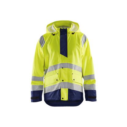 Blåkläder 4323 high vis regnjakke level 1, hi-vis gul/marineblå