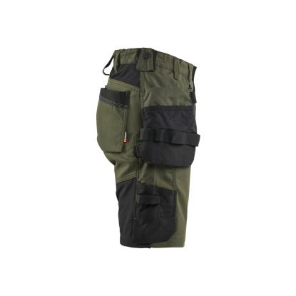 Blåkläder 7133 dame håndværker shorts med stretch, skovgrøn/sort