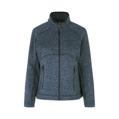 ID 0848 Zip-n-Mix strikfleece cardigan, melange, dame, navy melange