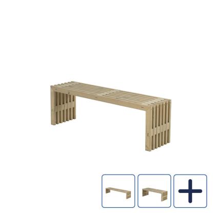 PLUS Rustik trallebænk, drivtømmerfarve/fyr