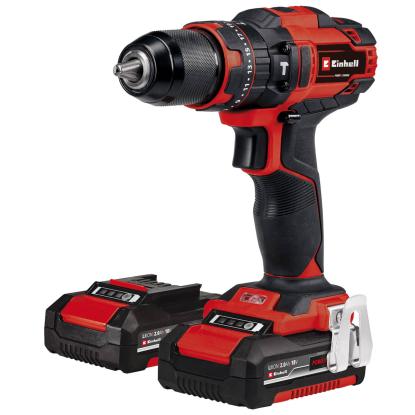 Einhell TE-CD 18/40 Li akku slagboremaskine med tilbehør, 2 x 2,0 Ah batteri og lader