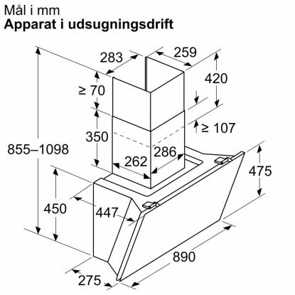 Siemens iQ700 væghængt emhætte LC91KLT60, sort, 90 cm