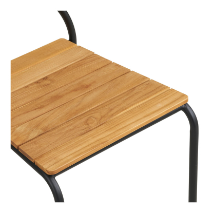Nashville havestol, teak/polyrattan, sort