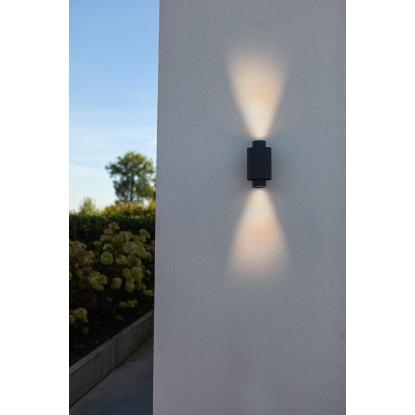 LUTEC CYPRES udendørs væglampe, up/down, H20,2 cm, GU10, IP44, mørk grå
