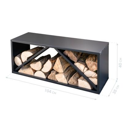 Westmann Adam L brændereol, pulverlakeret stål, sort, 40 x 104 x 34,5 cm