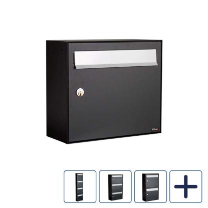 Allux HC4 systempostkasse uden lås, grå klap, sort