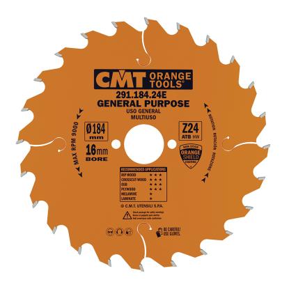 CMT rundsavsklinge til træ, Z24 W, Ø184 x 2,6 x 16 mm