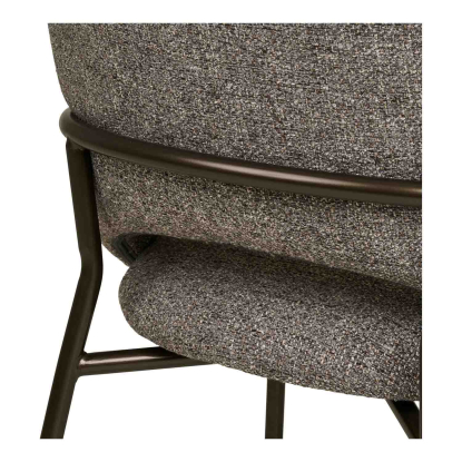 Costa spisebordsstol med gunmetal ben, mørkegrå