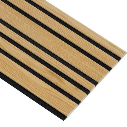 I-Wood Medio+ Mixed akustikpanel, klar olieret, sort filt og lys kerne, egefiner, 16 x 300 mm