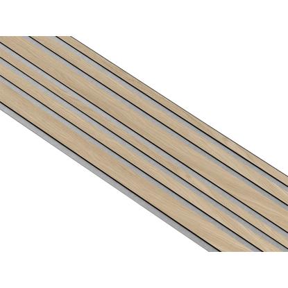 I-Wood Basic Mixed akustikpanel, hvid olieret, grå filt og sort kerne, egefiner, 17 x 300 mm 