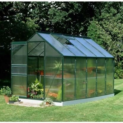 Halls Popular drivhus 6,2 m², grøn, 4 mm poly
