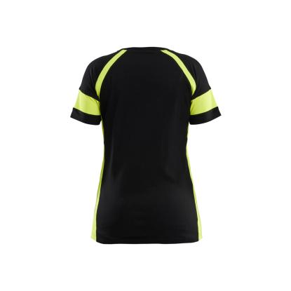 Blåkläder 3524 dame t-shirt, sort/hi-vis gul