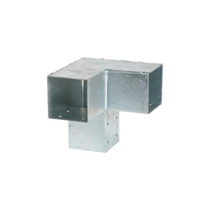 PLUS Cubic hjørnebeslag til 9 x 9 cm stolper, dobbelt, stål, 20 x 20 x 9 cm