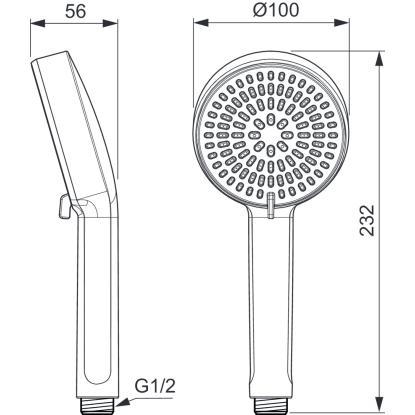 Ideal Standard Alu+ håndbruser med 3 strålefunktioner, rosé