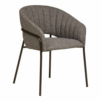 Costa spisebordsstol med gunmetal ben, mørkegrå