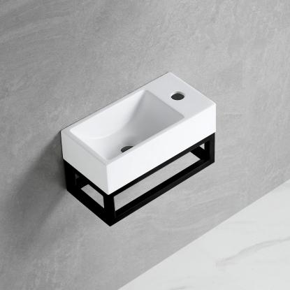 Best Design R-Line Nero vendbar håndvask, 36 x 18 cm, mat sort