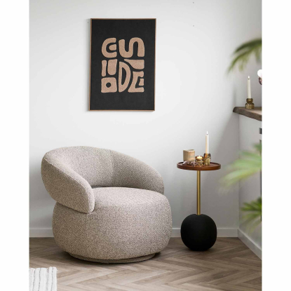Tine tufted vægdekoration, sort/beige, 50 x 70 cm
