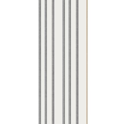 I-Wood Basic Mixed akustikpanel, hvidmalet, grå filt og lys kerne, folie, 16 x 300 mm 