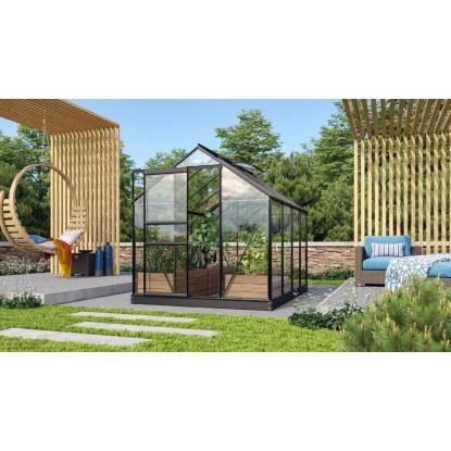 Vitavia Venus 5000 drivhus, sort, 5 m², 3 mm glas, inkl. sokkel