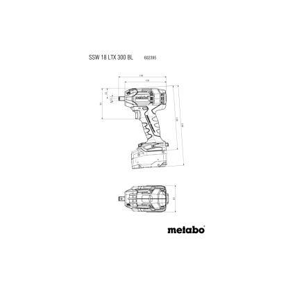 Metabo SSW 18 LTX 300 BL slagnøgle, 18V, uden batteri og lader