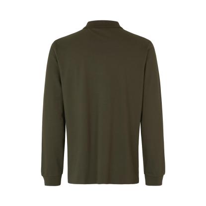 ID 0544 langærmet polishirt med stretch, oliven