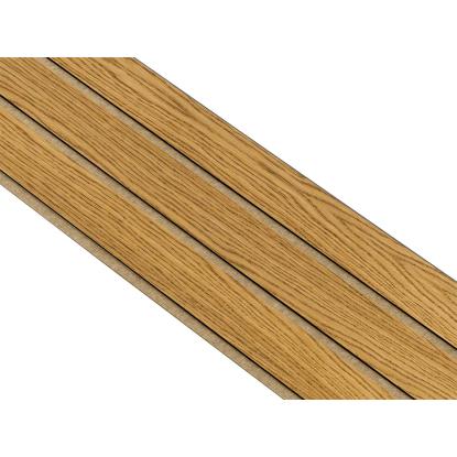 I-Wood Basic 3-lamel akustikpanel, brun olieret, brun filt og sort kerne, egefiner, 17 x 300 mm 
