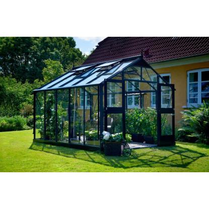 Juliana Premium drivhus 10,9 m², antracit/sort, 3 mm hærdet glas