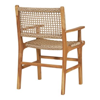 Derby spisebordsstol med armlæn, teak/polyrattan, natur, 57 x 56 x 90 cm