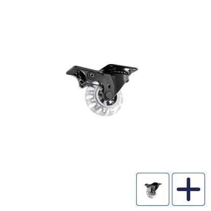 Habo møbelhjul med plade og bremse, sort