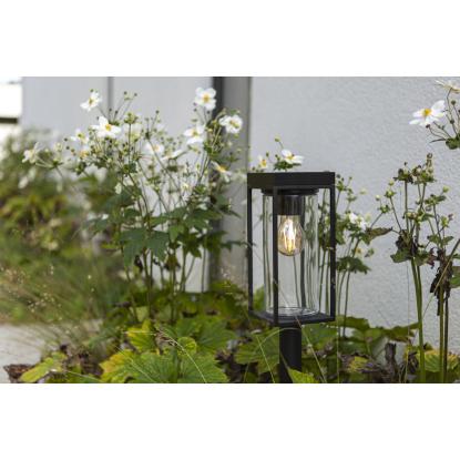 LUTEC FLAIR bedlampe med spyd, solceller og sensor, H76 cm, E27, sort