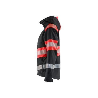 Blåkläder 4404 dame high vis softshell jakke, sort/hi-vis rød