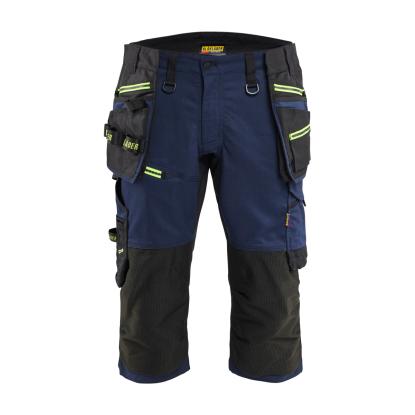 Blåkläder 1977 striker håndværkerknickers med stretch, mørk marineblå/hi-vis gul