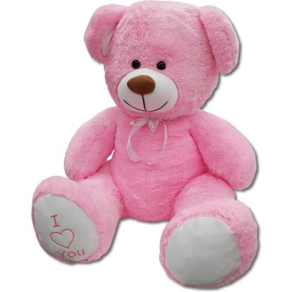 Bamse, bjørn med "I love you", lyserød, 160 cm