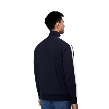 ID 0626 sweat cardigan med kontrast, navy