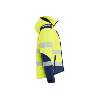 Blåkläder 4401 dame high vis letforet vinter softshelljakke, hi-vis gul/marineblå