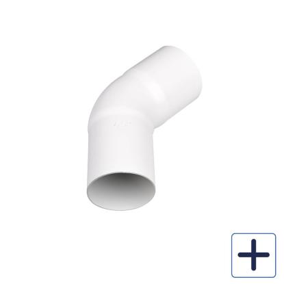 Plastmo bøjning, PVC, hvid, 45°