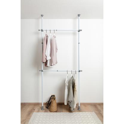 WENKO Hercules tøjstang, 3 x 75-120 cm, hvid - 2 stk.