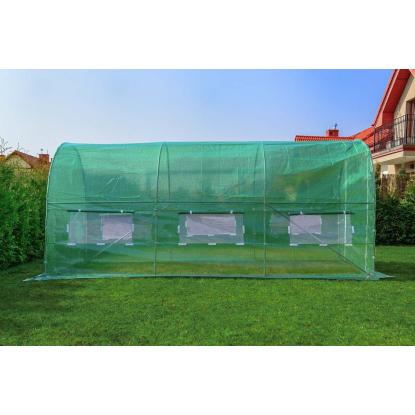 Drivhus med 6 myggenetvinduer, grøn, 4 x 2,5 x 2 meter - 10 m²