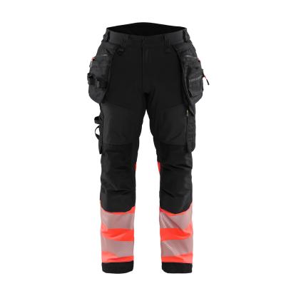 Blåkläder 1821 high vis softshell buks, sort/hi-vis rød