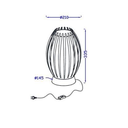 Herstal Tentacle M bordlampe, Ø21 cm, H34 cm, E27, sort/røgfarvet
