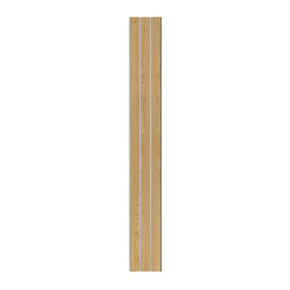 I-Wood Basic 3-lamel akustikpanel, klar olieret, grå filt og sort kerne, egefiner, 17 x 300 mm 