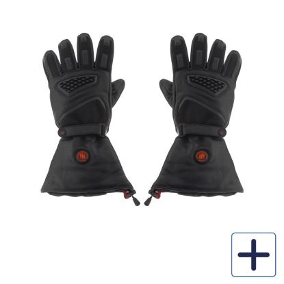 Glovii motorcykelhandsker med varme, GS1, sæt med 5 dele, sort