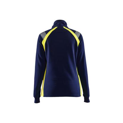 Blåkläder 3403 dame sweatshirt half zip, marineblå/hi-vis gul