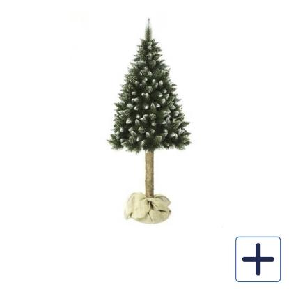 Kunstigt juletræ med stamme og frost