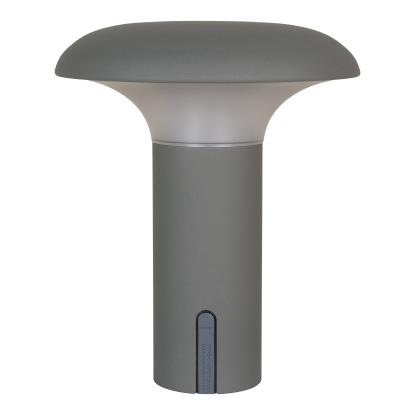 Lampe, genopladelig, grå