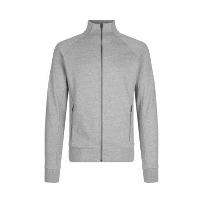 ID 0628 sweat cardigan med lynlås, grå melange