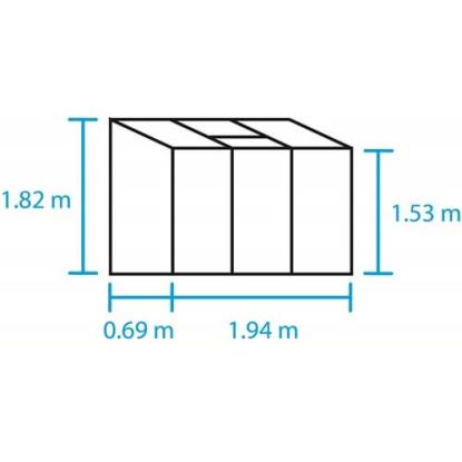 Halls Altan 3 vægdrivhus 1,3 m², alu, 3 mm glas